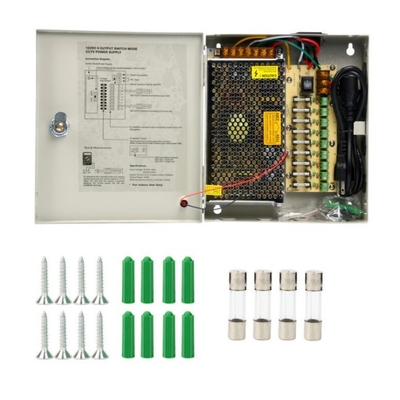 Compacte 12v 10a 9 kanalen voedingsbak voor CCTV-camera Uitgangsfrequentie 50/60Hz