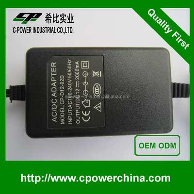 Technische 12V 2A 24W gelijkstroomstroomadapter voor Bunker Hill beveiligingscamera Gemakkelijke installatie