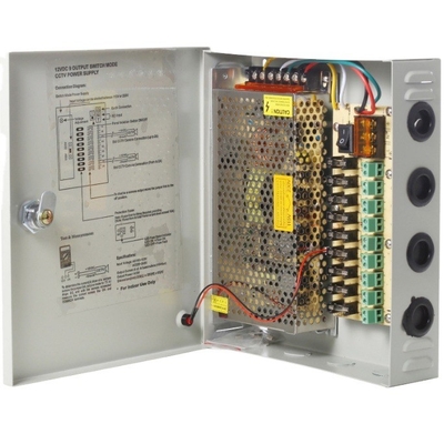 Hoogfrequente 12V 10A 120W 18ch CCTV-camera Schakelstroom met CE ROHS FCC