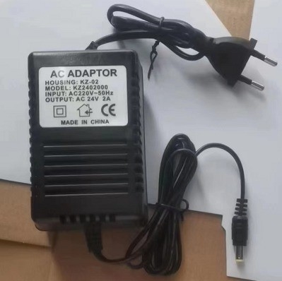 Eenfasige lineaire elektrische transformator van wisselstroom naar wisselstroom 24V 2A met 5,5*2,1 gelijkstroomplug