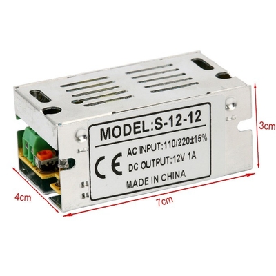 12V 1A 12W stroomvoorziening voor CCTV LED-uitgangsfrequentie 50/60Hz Electronics LED CCEV