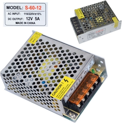 Eenvoudig uitgangstype AC110V/220V DC 5V 12A 12V 5A 24V 3A stroomvoorziening met 88% efficiëntie