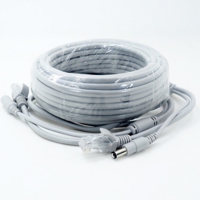Twee-in-één kabel voor CCTV-verlenging Ethernet RJ45 en DC 12V Power NVR in grijze kleur