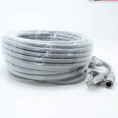 Twee-in-één kabel voor CCTV-verlenging Ethernet RJ45 en DC 12V Power NVR in grijze kleur
