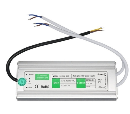C-Power zilver waterdicht DC 12V 8.3A 10W 30W 50W 100W 120W 200W 300W IP67 voeding