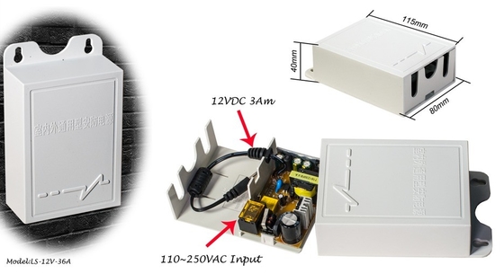 AC100-240V Invoerspanning Waterdichte voedingsadapter voor CCTV C-Power Output Type Single
