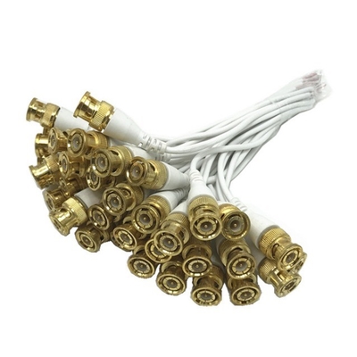 C-Power Metalen Witte BNC-connector Verlengkabel voor CCTV Mannelijk Eindtype Ontdaan