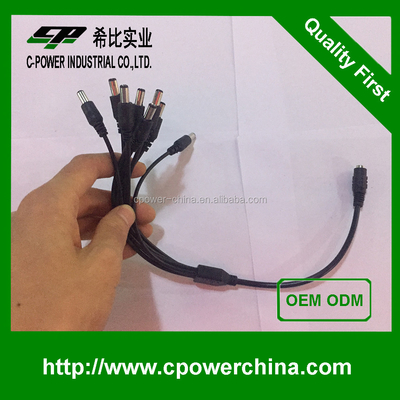 Stroomvoorziening 5.5*2.1 DC-connector met open draadkabel en multi-core PVC-mantel