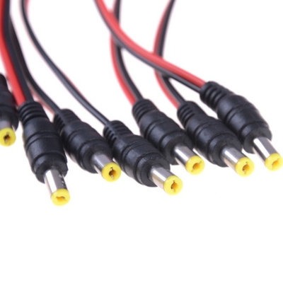 DC 5.5*2.5mm 5525 30cm Mannelijke Power Jack Plug Koperen kabel Draadkabel met IEC Vrouwelijk eindtype