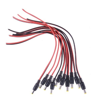 DC 5.5*2.5mm 5525 30cm Mannelijke Power Jack Plug Koperen kabel Draadkabel met IEC Vrouwelijk eindtype