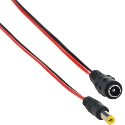 DC 5.5*2.5mm 5525 30cm Mannelijke Power Jack Plug Koperen kabel Draadkabel met IEC Vrouwelijk eindtype