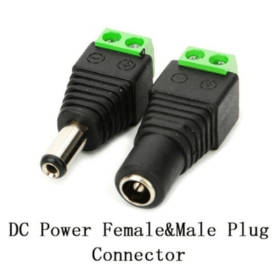 12V DC Power Jack Plug Zwart f connector stroomadapter 5,5 mm x 2,1 mm CE-certificaat