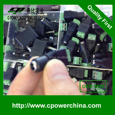 12V DC Power Jack Plug Zwart f connector stroomadapter 5,5 mm x 2,1 mm CE-certificaat