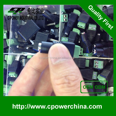 12V DC Power Jack Plug Zwart f connector stroomadapter 5,5 mm x 2,1 mm CE-certificaat