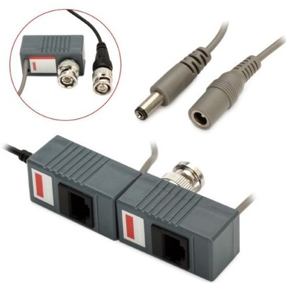 CCTV-camera Zwarte BNC naar RJ45 CAT5 CAT6 Kabel Passieve Video Audio Balun Connector Transceiver