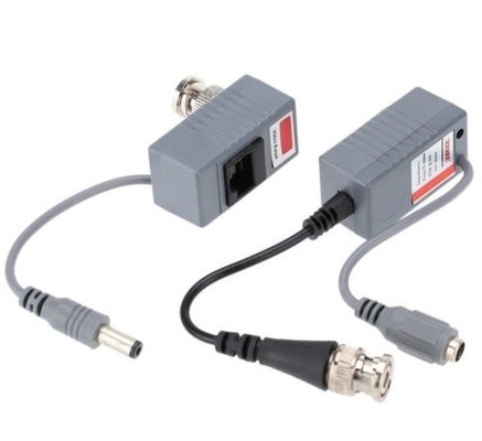 Passieve verbindingszender voor CCTV-camera Coax BNC Video Balun HD en Power Black