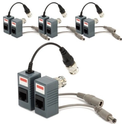 Passieve verbindingszender voor CCTV-camera Coax BNC Video Balun HD en Power Black