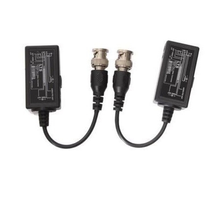 Zwarte CCTV BNC naar RJ45 Video Balun met DC Power Extender via Ethernet Cat5/6 kabel