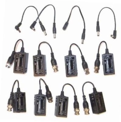Zwarte CCTV BNC naar RJ45 Video Balun met DC Power Extender via Ethernet Cat5/6 kabel