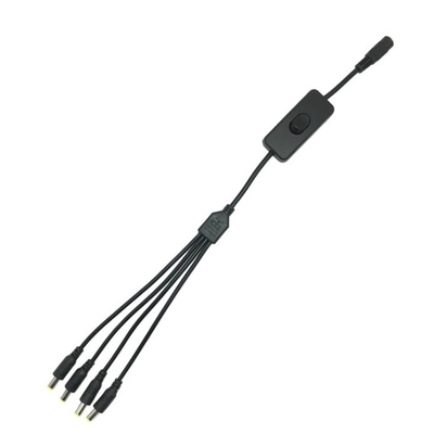 Koperen geleider lage spanning 2.1 * 5,5 mm CCTV beveiligingscamera Power Splitter kabel met schakelaar