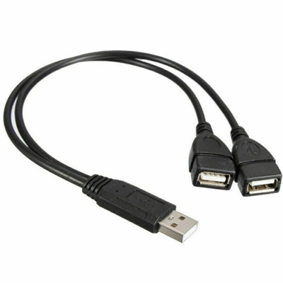 Laagspanning USB 2.0 Een man tot 2 Dual Vrouwelijke Jack Y Splitter Hub Kabel-Ada Power