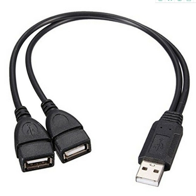 Laagspanning USB 2.0 Een man tot 2 Dual Vrouwelijke Jack Y Splitter Hub Kabel-Ada Power