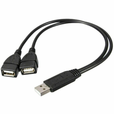 Laagspanning USB 2.0 Een man tot 2 Dual Vrouwelijke Jack Y Splitter Hub Kabel-Ada Power