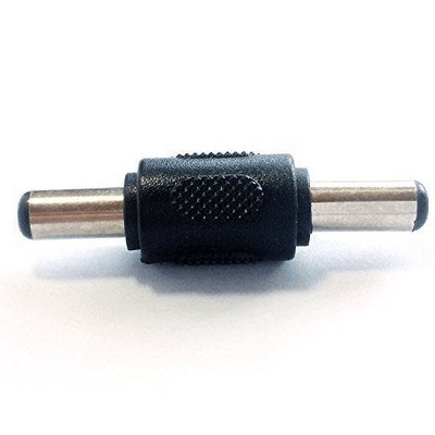 Mannelijke-tot-mannelijke koppelverbindingsadapter voor zwarte stroomstroomstop 5.5x2.1mm transformator