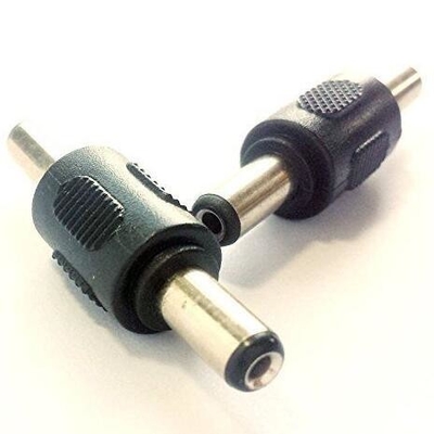 Mannelijke-tot-mannelijke koppelverbindingsadapter voor zwarte stroomstroomstop 5.5x2.1mm transformator