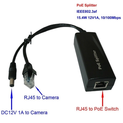 10/100Mbps gegevensoverdrachtsnelheid POE-splitter voor IP-camera CCTV DC44-57V Power Input