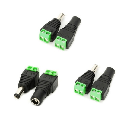 ABS CCTV Camera Connectors 2.1mm DC RCA Phono BNC Plug and Socket Kabelverbinding