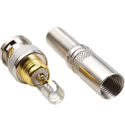 Superieure zilveren BNC-male aansluiting Plug Adapter voor audio-video-kabel Geen las