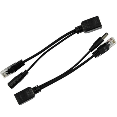 Zwarte passieve stroom via Ethernet Rj45 Poe Adapter Injector Splitter voor -40°C 60°C