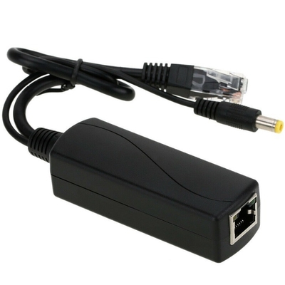 Network Transmission Black PoE Splitter Cable Adapter IEEE802.3af 12V DC voor IP Camera