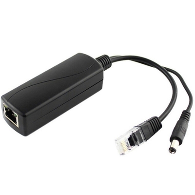 Network Transmission Black PoE Splitter Cable Adapter IEEE802.3af 12V DC voor IP Camera