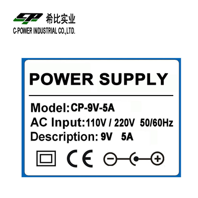 Industriële stroomvoorziening 9V 5A Single Output met Switch Mode technologie en efficiëntie