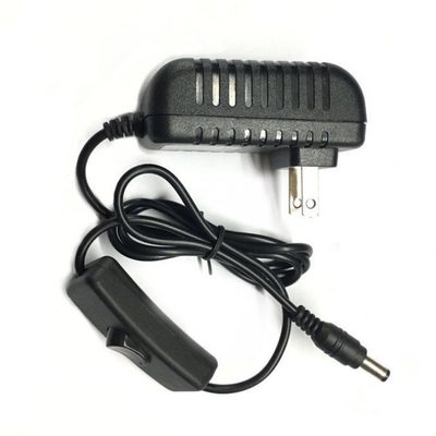 12VDC-uitgangsspanning AU Wandstapelstroomadapter met inline aan/uit schakelaarfunctie