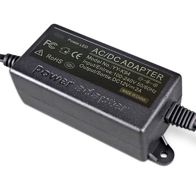 C-Power 24W AC100-240V DC 12V muurplug 12V 2A voedingsadapter met optionele DC-aansluiting