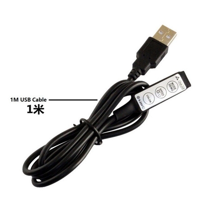 Vrouwelijke 1m zwarte LED strip met 5v stroomtoevoer en 3 key USB controller