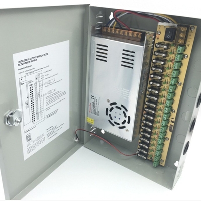 Zilveren C-Power 110v 220v ac dc 12v 30a 360w 18ch 18 poort multi-output stroomvoorziening