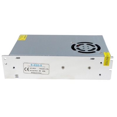 Zilveren Aluminium Shell C-Power 40A Schakel stroomvoorziening 110V/220V tot 5V DC voor zilver